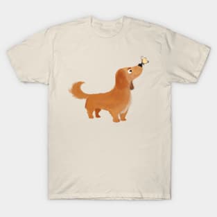 Dachshund and Butterfly T-Shirt